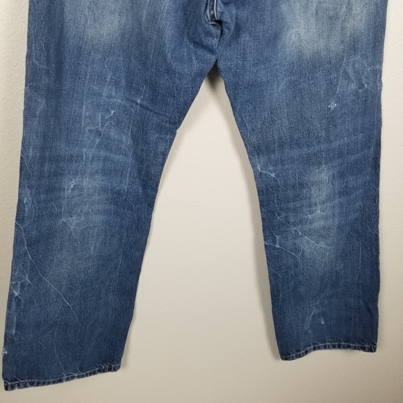 Denim & Supply Ralph Lauren Blue Distressed Denim Slouch Jeans Size 36x30 - Picture 12 of 16